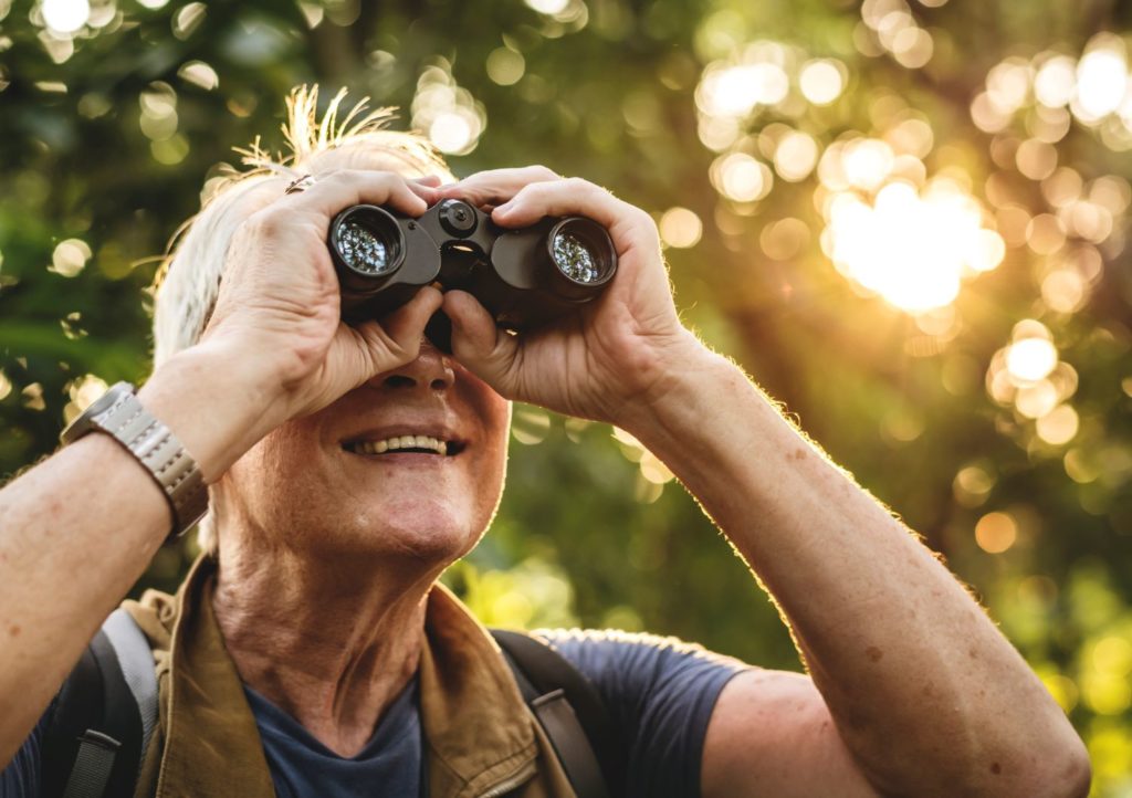 woman with binoculars