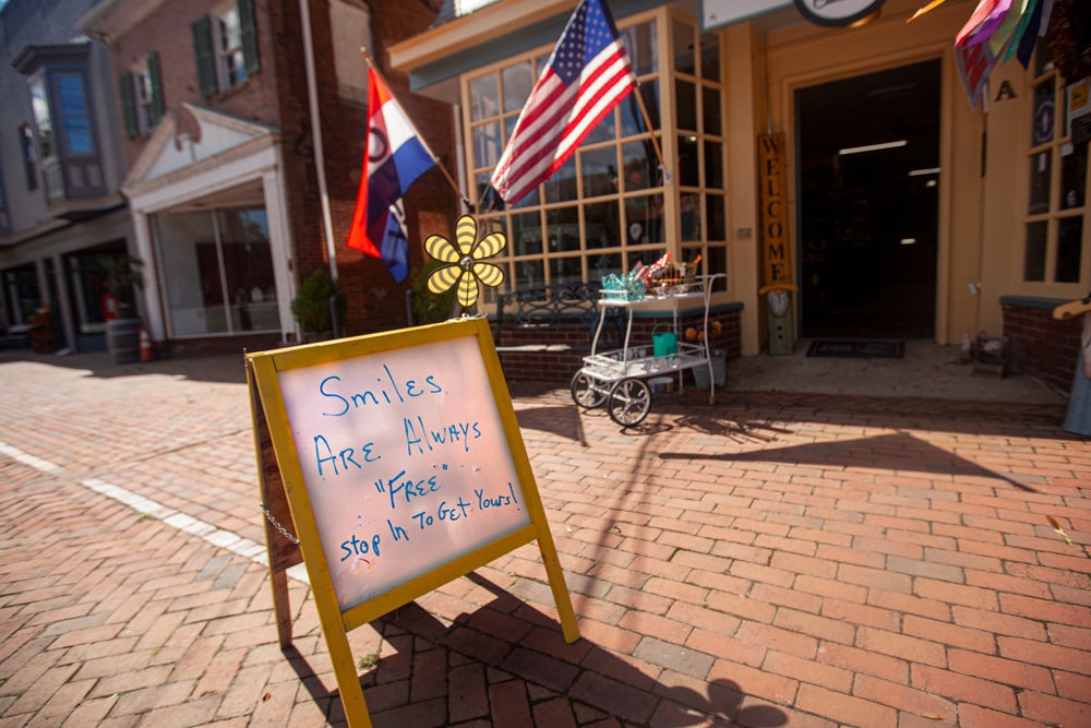 A sign on the street in town, representing one of the best things to do in Chestertown on the Eastern Shore of Maryaldn