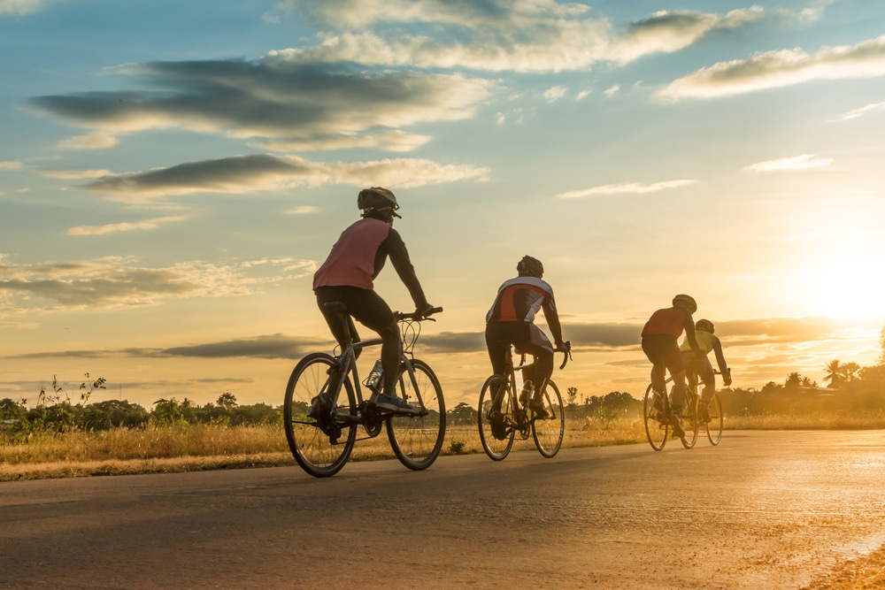 Group of cyclings enjoying a tour like the Vermont bike tours on the Eastern Shore